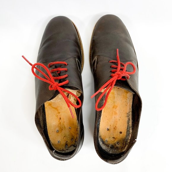 ALL SAINTS Men's Dark Brown Leather Oxford Shoes - Picture 7 of 8